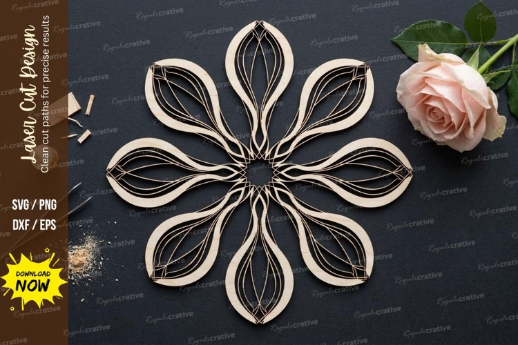 Floral Loop Laser Cut SVG laser cut svg, floral loop, loop