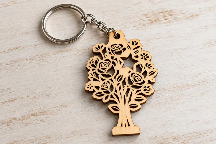 Tree of Life Keychain Laser Cut SVG PNG Design, Wooden Keych