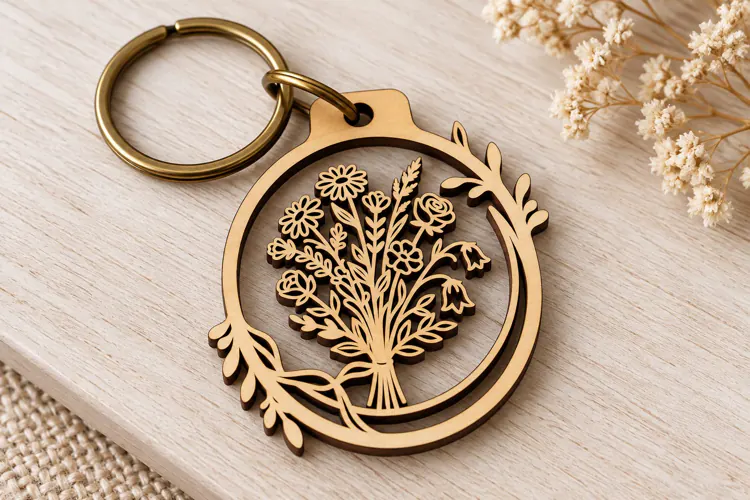 Arch Keychain Laser Cut SVG PNG Design, Wooden Keychain
