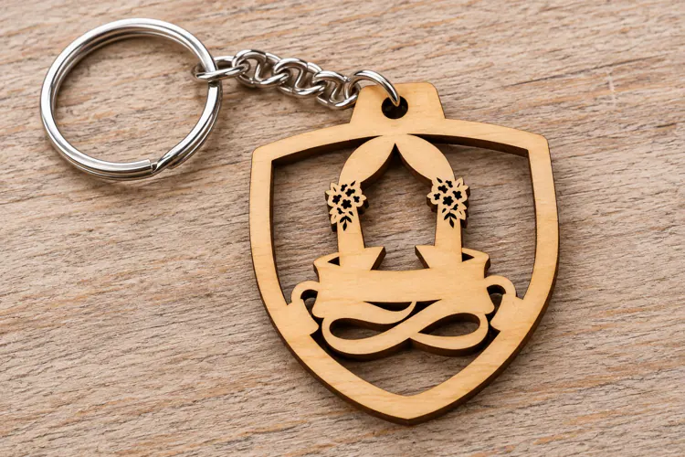 Wedding Couple Heart Keychain Laser Cut SVG PNG Design