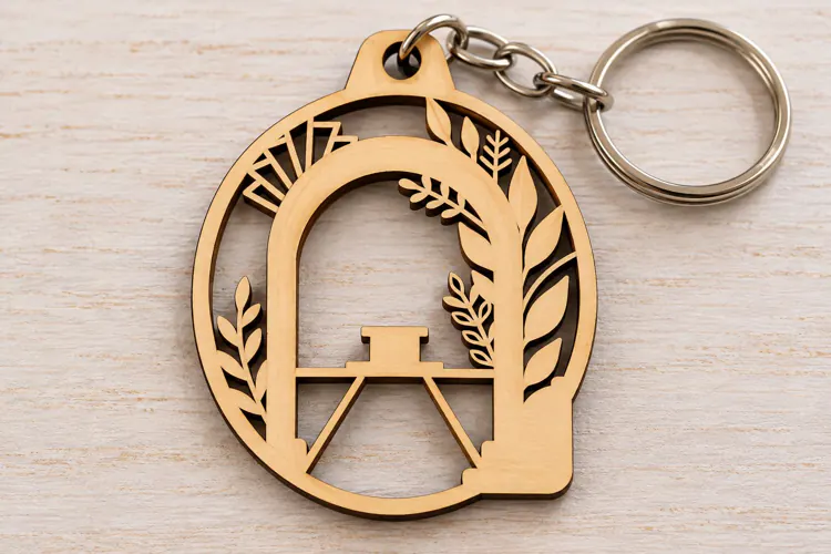 Wedding Arch Keychain Laser Cut SVG PNG Design, Wooden Keych