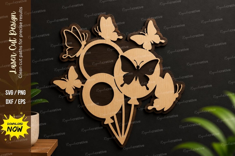 Butterfly Balloon Laser Cut Svg Design butterfly balloon svg
