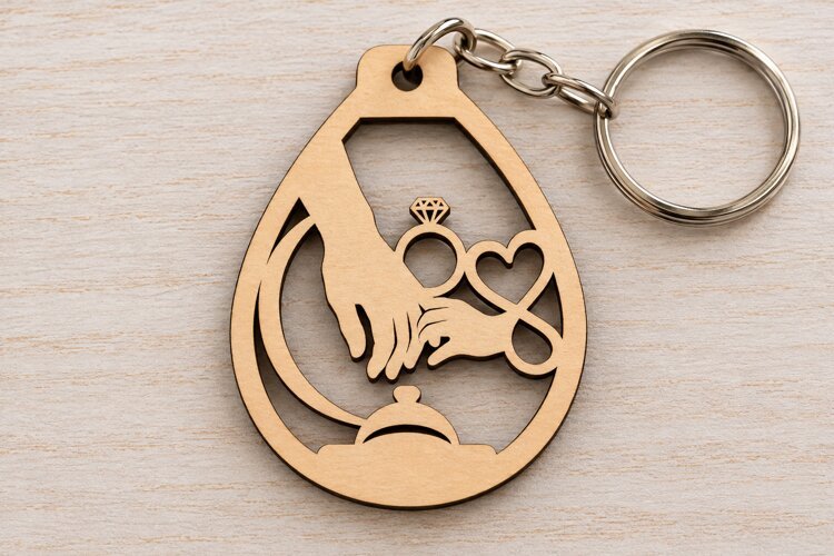 Graduation Heart Teardrop Keychain Laser Cut SVG PNG Design example image 1
