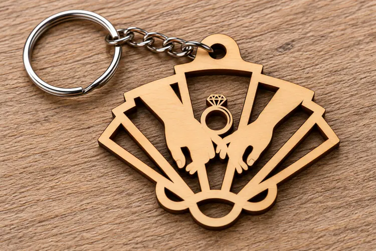 Graduation Fan Keychain Laser Cut SVG PNG Design, Wooden