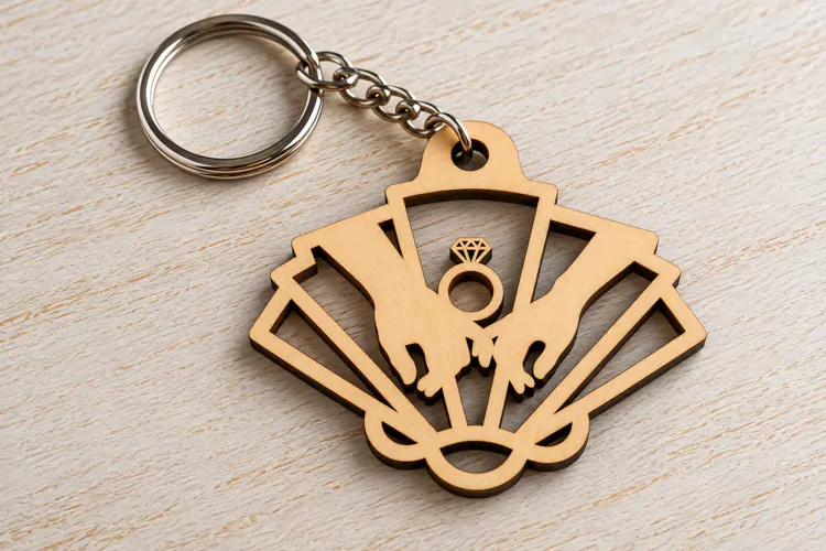 Graduation Fan Frame Keychain Laser Cut SVG PNG Design