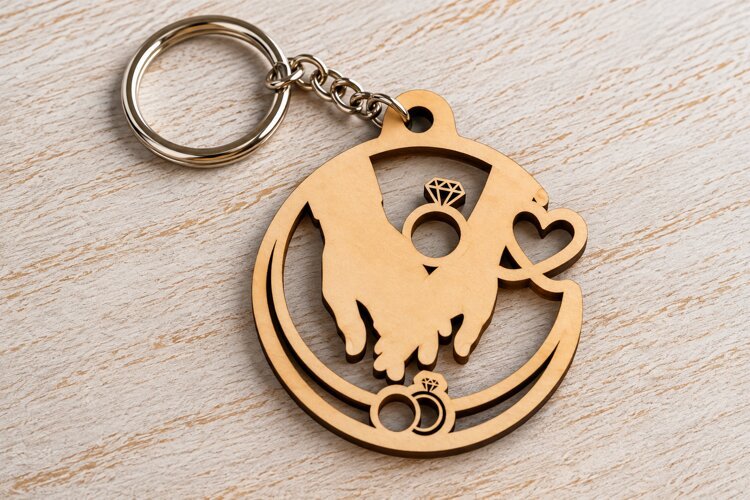 Graduation Heart Moon Keychain Laser Cut SVG PNG Design example image 1