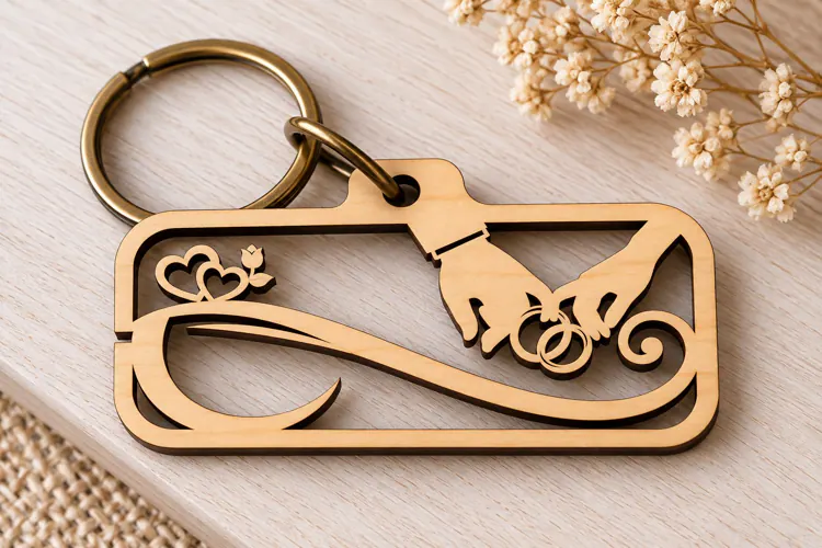 Graduation Swirl Rectangle Keychain Laser Cut SVG PNG Design