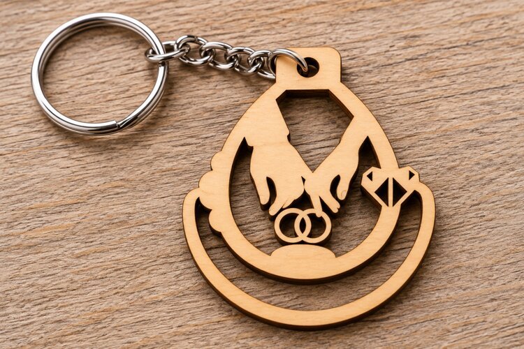 Graduation Teardrop Diamond Keychain Laser Cut SVG PNG Desig example image 1