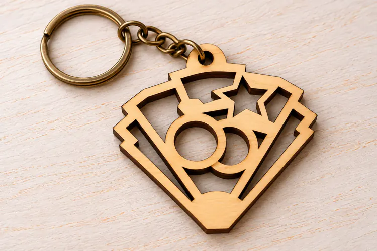 eometric Fan Wedding Rings Keychain Laser Cut SVG PNG Design