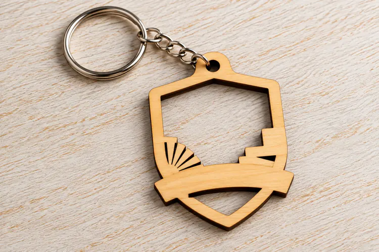 Minimal Hexagon Wedding Bands Keychain Laser Cut SVG PNG