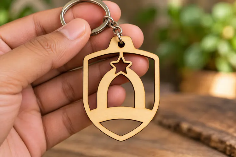 Celestial Moon Shield Keychain Laser Cut SVG PNG Design moon