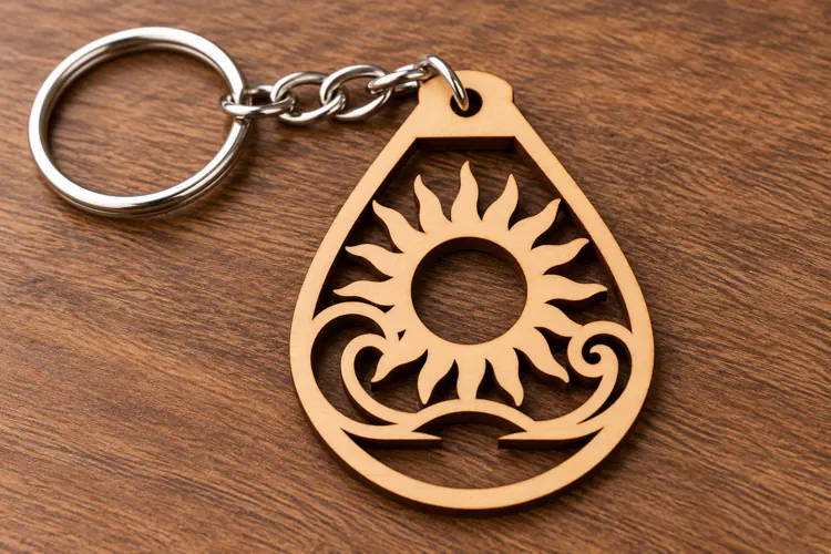 Sunflower Teardrop Keychain Laser Cut SVG PNG Design sunflow