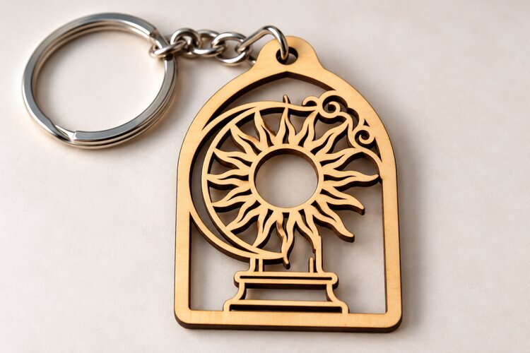 Sunflower Arch Keychain Laser Cut Svg Png Dxf Eps Design example image 1