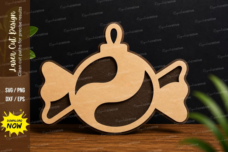 Candy Ornament Laser Cut Hanging Decor File candy ornament