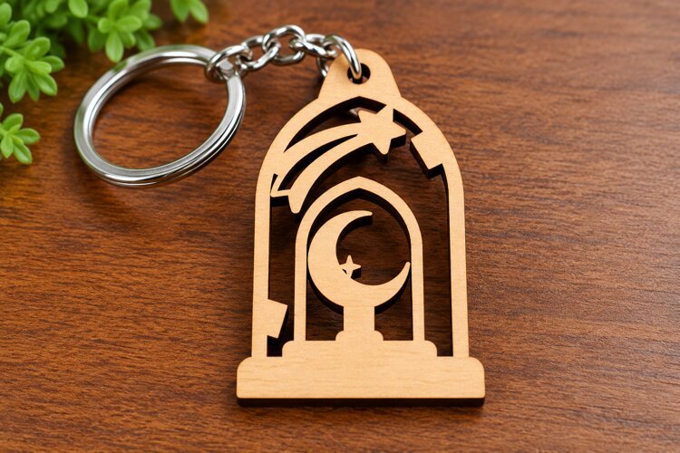 Moon Arch Window Keychain Laser Cut Svg Png Dxf Eps Design example image 1