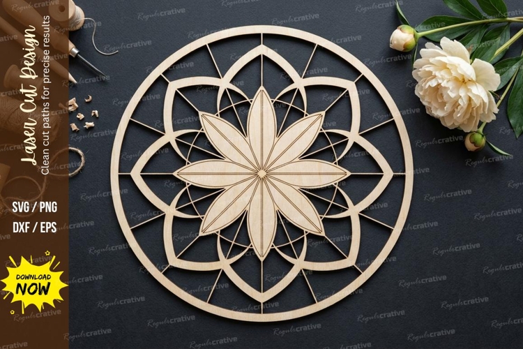 Star Flower Laser Cut SVG laser cut svg, star flower, floral