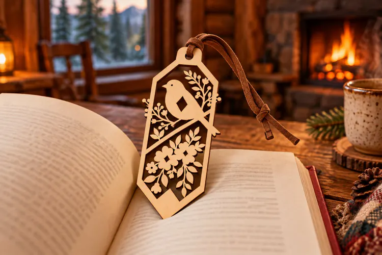 Geometric Floral Diamond Bookmark Laser Cut SVG PNG Design