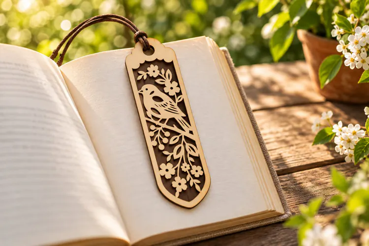 Floral Vine Rounded Bookmark Laser Cut SVG PNG Design