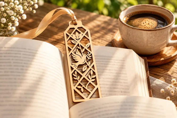 Star Floral Bookmark Laser Cut SVG PNG Design, Wooden Bookma