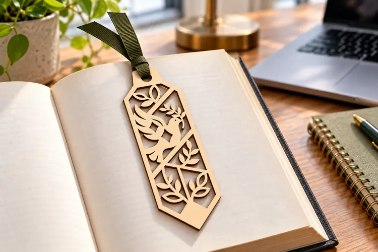 Geometric Floral Rectangle Bookmark Laser Cut SVG PNG Design