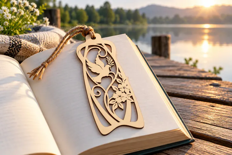 Floral Arch Bookmark Laser Cut SVG PNG Design, Wooden Bookma