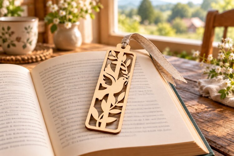 Butterfly Garden Rectangle Bookmark Laser Cut SVG PNG Desig example image 1