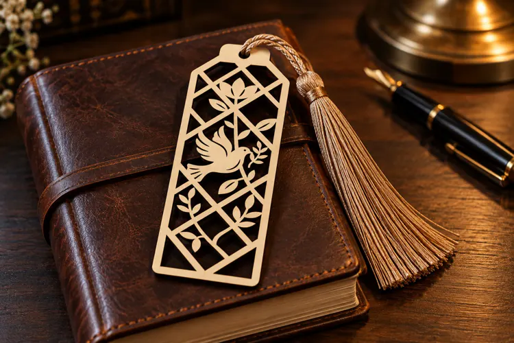 Geometric Bird Lattice Bookmark Laser Cut SVG PNG Design