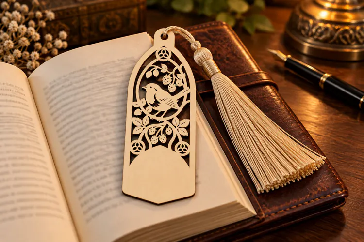 Floral Butterfly Rounded Bookmark Laser Cut SVG PNG Design