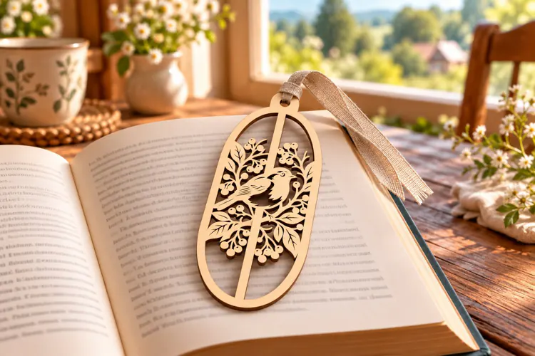 Wildflower Bouquet Bookmark Laser Cut SVG PNG Design, Wooden
