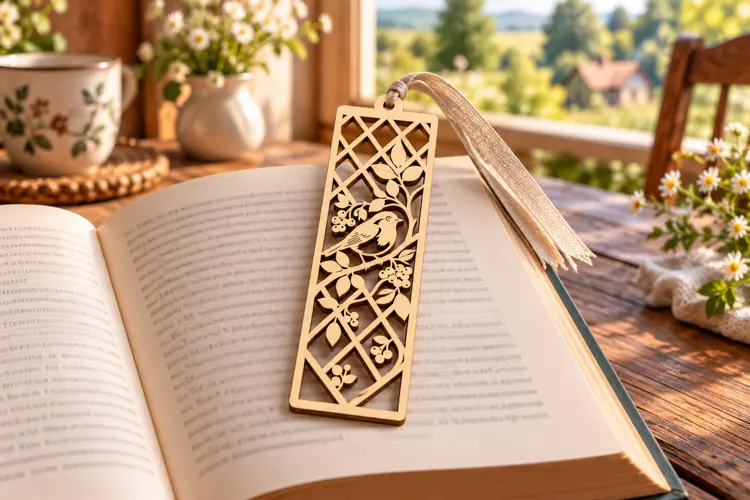 Geometric Wildflower Bookmark Laser Cut SVG PNG Design