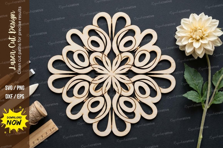 Loop Flower Laser Cut SVG laser cut svg, loop flower, floral