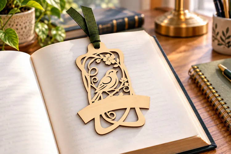 Decorative Rose Frame Bookmark Laser Cut SVG PNG Design