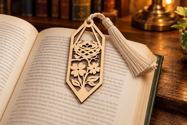 Floral Leaf Bookmark Laser Cut SVG Design laser cut svg