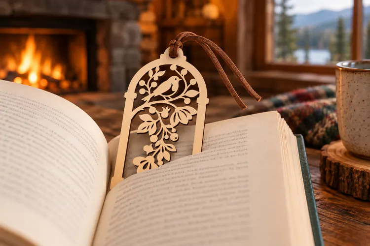 loral Branch Bird Bookmark Laser Cut SVG laser cut svg