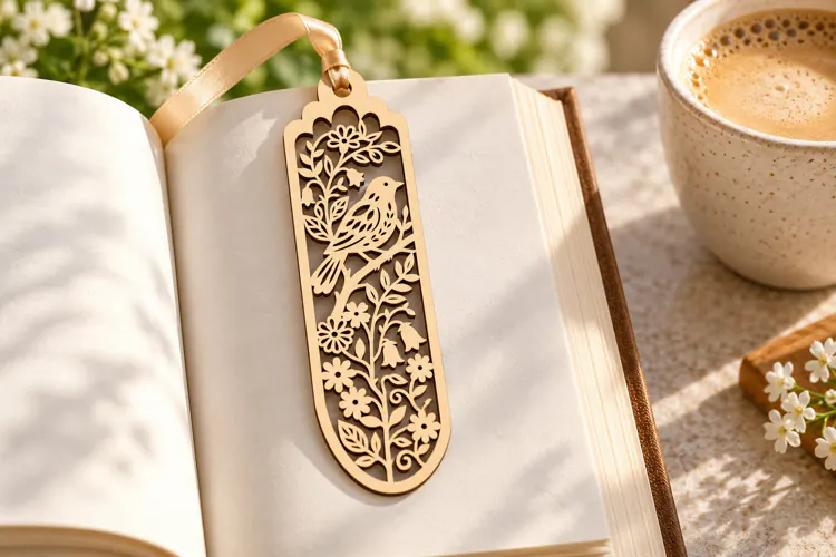 Botanical Forest Bird Bookmark Laser Cut SVG laser cut svg,