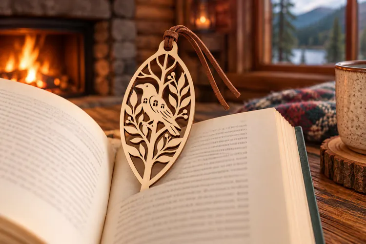 Forest Bird Branch Bookmark Laser Cut SVG laser cut svg
