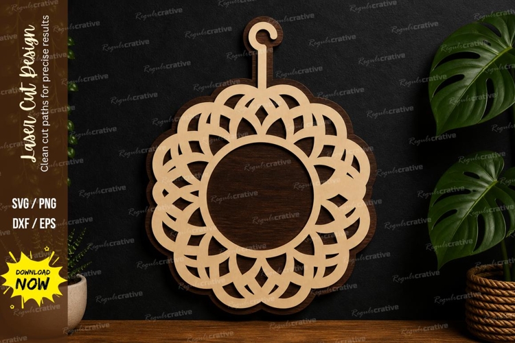 Floral Mandala Ornament laser cut svg File floral mandala example image 1