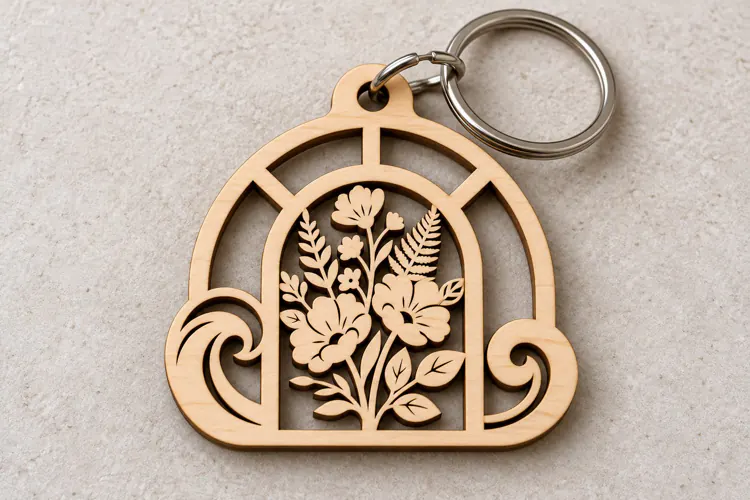 loral Arch Window Keychain Laser Cut SVG PNG DXF EPS