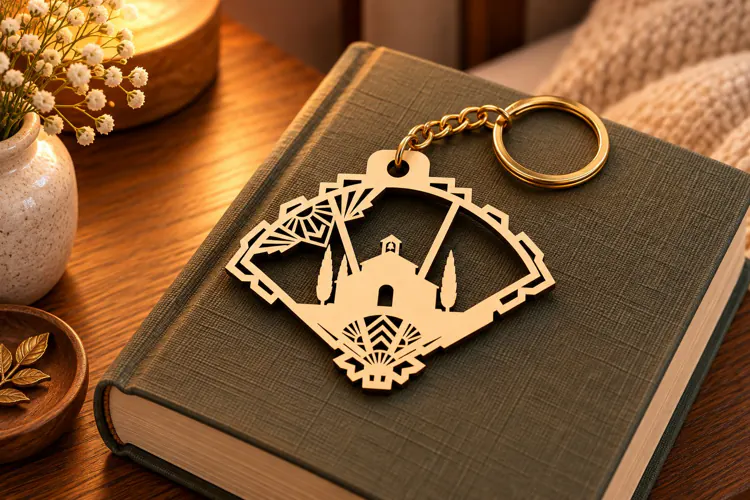 Floral Fan Keychain Laser Cut SVG PNG DXF EPS, Wooden Keyrin