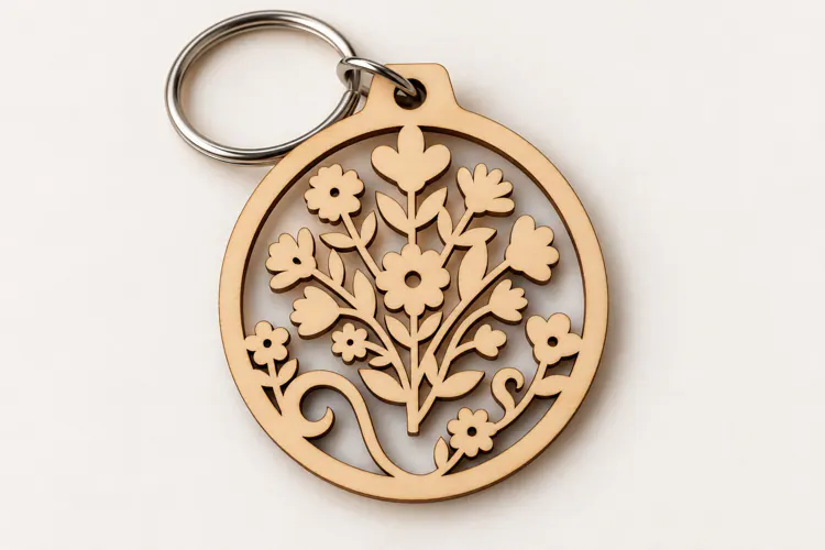 Wildflower Oval Bouquet Keychain Laser Cut SVG PNG DXF EPS