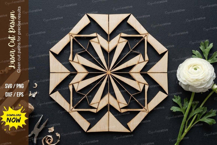 Geometric Star Laser Cut SVG laser cut svg, geometric star,