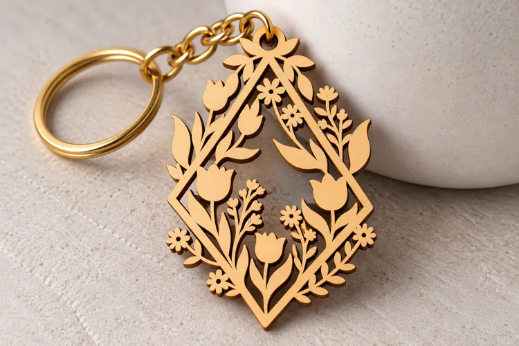 Diamond Wildflower Bouquet Keychain Laser Cut SVG PNG DXF
