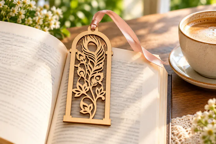 Arched Floral Garden Ribbon Bookmark Laser Cut SVG PNG DXF