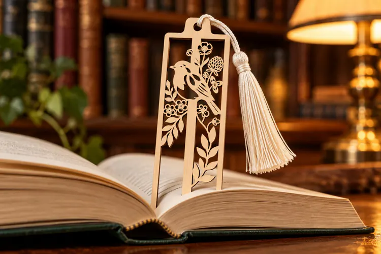 Slim Floral Vine Tassel Bookmark Laser Cut SVG PNG DXF EPS
