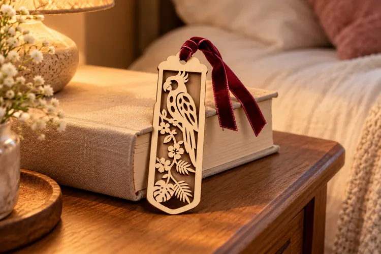 Floral Arch Velvet Ribbon Bookmark Laser Cut SVG PNG DXF EPS