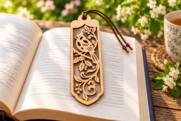 Swirling Flower and Vine Bookmark Laser Cut SVG PNG DXF EPS