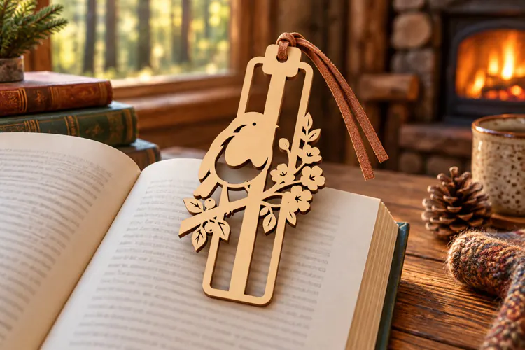 Cute Cat with Flowers Bookmark Laser Cut SVG PNG DXF EPS