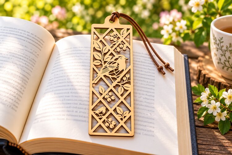 Geometric Diamond Lattice Bookmark Laser Cut SVG PNG DXF EPS example image 1