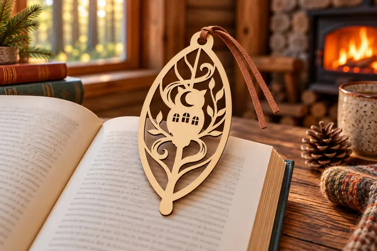 Crescent Moon Bookmark Laser Cut SVG PNG DXF EPS, Wooden