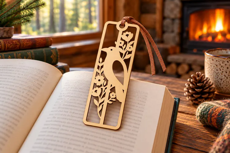 Floral Moon Phase Bookmark Laser Cut SVG PNG DXF EPS, Wooden